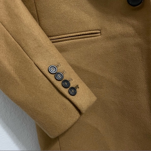 Zara Woman Wool Coat Camel Tan Longline Trench Overcoat Oversized Womens Small S - Picture 5 of 6